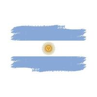 Vetor da bandeira da Argentina com estilo pincel aquarela