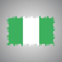 vetor de bandeira da Nigéria com estilo pincel aquarela