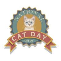 distintivo do dia nacional do gato vetor