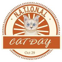 distintivo do dia nacional do gato vetor