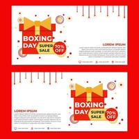 modelo de banner de promoção de venda de boxing day vetor