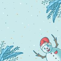 inverno floral fofo boneco de neve celebração de natal vetor