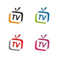 design do logotipo do programa de TV ou canal de televisão vetor