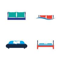 modelo de design de ilustração vetorial de logotipo de cama. vetor do logotipo da cama