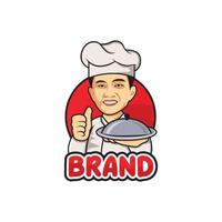 vetor chefe de cozinha mascote logotipo Projeto