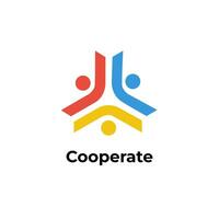 colaborar - equipes colaboração logotipo para o negócio ou companhia isolado vetor