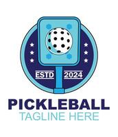 design de logotipo de pickleball vetor