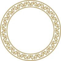 vetor dourado volta cazaque nacional ornamento. étnico padronizar do a povos do a ótimo estepe, mongóis, quirguiz, Kalmyks, .buryats. círculo, quadro, Armação fronteira