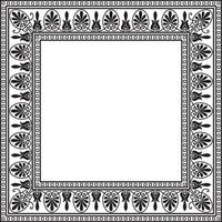 vetor monocromático Preto quadrado clássico grego ornamento. europeu ornamento. fronteira, quadro, Armação antigo Grécia, romano Império