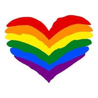 lgbt orgulho coração lésbica, gay, bissexual, transgênero. arco Iris bandeira. lgbtq coração. gay e lésbica amor vetor