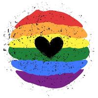 lgbt orgulho coração lésbica, gay, bissexual, transgênero. arco Iris bandeira. lgbtq coração. gay e lésbica amar. Grung textura. vetor