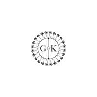 gk simples Casamento inicial conceito com Alto qualidade logotipo Projeto vetor