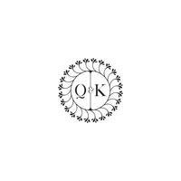 qk simples Casamento inicial conceito com Alto qualidade logotipo Projeto vetor
