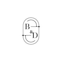bd linha simples inicial conceito com Alto qualidade logotipo Projeto vetor