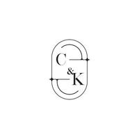 ck linha simples inicial conceito com Alto qualidade logotipo Projeto vetor