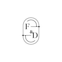 fd linha simples inicial conceito com Alto qualidade logotipo Projeto vetor