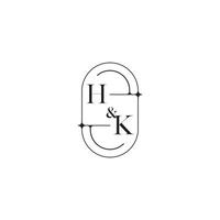 hk linha simples inicial conceito com Alto qualidade logotipo Projeto vetor