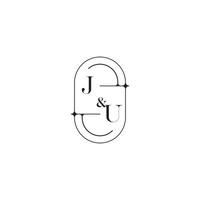 ju linha simples inicial conceito com Alto qualidade logotipo Projeto vetor
