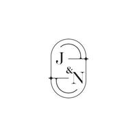 JN linha simples inicial conceito com Alto qualidade logotipo Projeto vetor