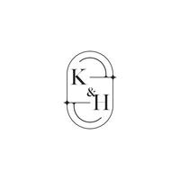kh linha simples inicial conceito com Alto qualidade logotipo Projeto vetor