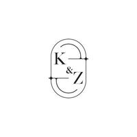 kz linha simples inicial conceito com Alto qualidade logotipo Projeto vetor