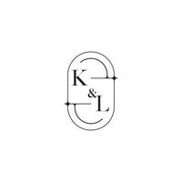 kl linha simples inicial conceito com Alto qualidade logotipo Projeto vetor