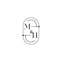 mh linha simples inicial conceito com Alto qualidade logotipo Projeto vetor