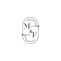 mf linha simples inicial conceito com Alto qualidade logotipo Projeto vetor