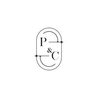 pc linha simples inicial conceito com Alto qualidade logotipo Projeto vetor