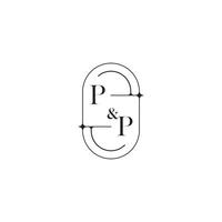 pp linha simples inicial conceito com Alto qualidade logotipo Projeto vetor