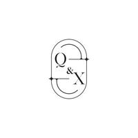 qx linha simples inicial conceito com Alto qualidade logotipo Projeto vetor