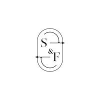 sf linha simples inicial conceito com Alto qualidade logotipo Projeto vetor
