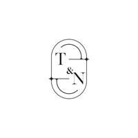 tn linha simples inicial conceito com Alto qualidade logotipo Projeto vetor