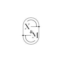 xm linha simples inicial conceito com Alto qualidade logotipo Projeto vetor