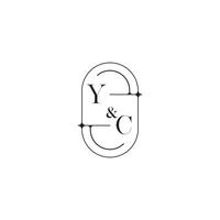 yc linha simples inicial conceito com Alto qualidade logotipo Projeto vetor