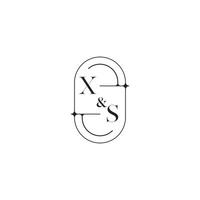 xs linha simples inicial conceito com Alto qualidade logotipo Projeto vetor