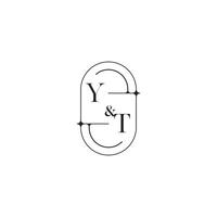 yt linha simples inicial conceito com Alto qualidade logotipo Projeto vetor