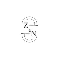 zn linha simples inicial conceito com Alto qualidade logotipo Projeto vetor