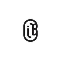 ib linha simples volta inicial conceito com Alto qualidade logotipo Projeto vetor