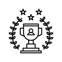troféu ícone ou logotipo ilustração esboço Preto estilo vetor