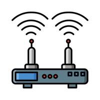 roteador Wi-fi ícone vetor ou logotipo ilustração preenchidas cor estilo