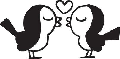 adorável pássaros romântico namorados romance vetor