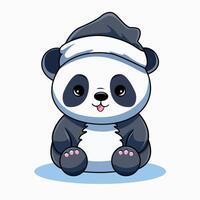 panda mascote com desenho animado ilustração vetor