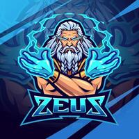 Design do logotipo do mascote Zeus Esport vetor