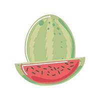 estilo isolado de ícone de fruta fresca de melancia vetor