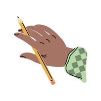mão com lápis vetor