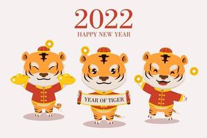 tigre chinês comemora o conceito do ano novo chinês vetor