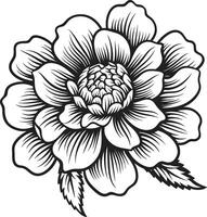 elegante floral elemento monocromático Projeto lustroso pétala emblema icônico monótono vetor