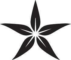 gracioso marinho silhueta Preto emblema beira-mar esplendor estrelas do mar icônico emblema vetor