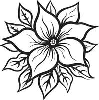 artístico pétala impressão Preto logotipo símbolo minimalista flor vetor icônico símbolo